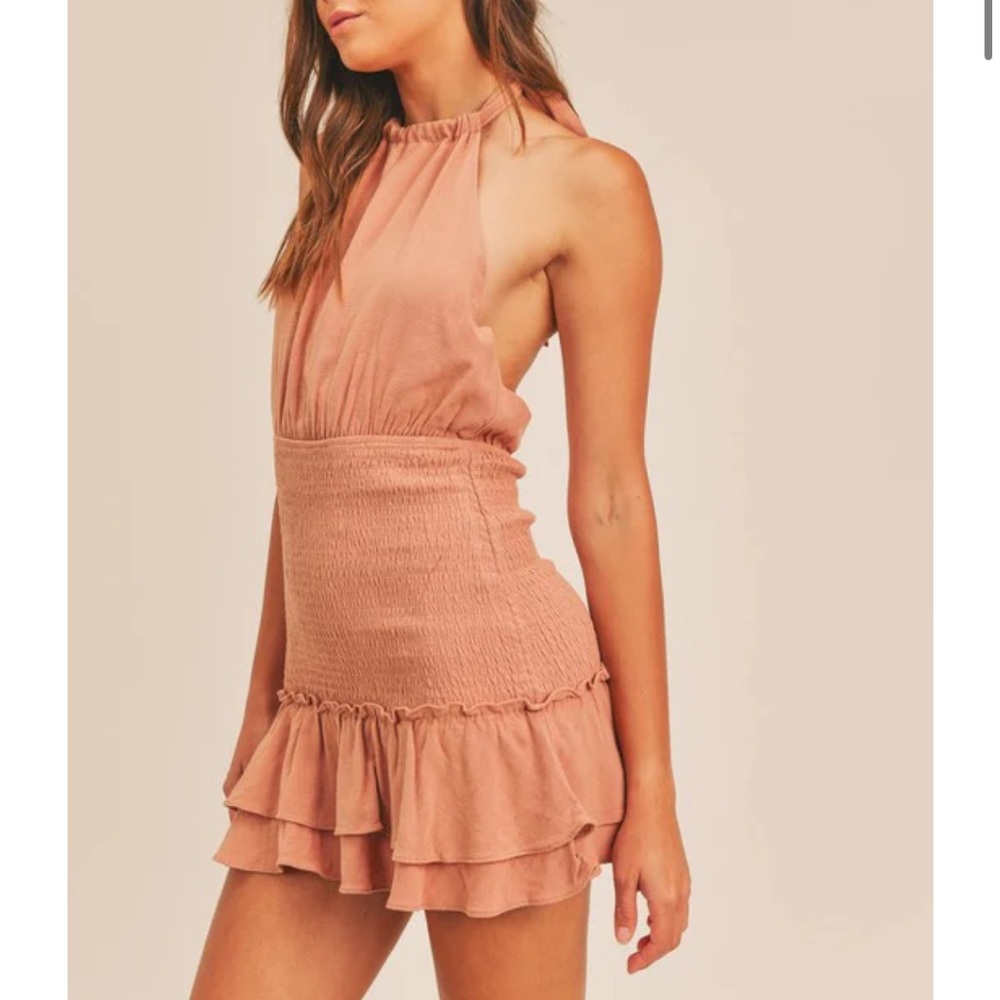 Mable Halter Mini Dress Ruffle Hem‎ Medium M - Picture 3 of 8